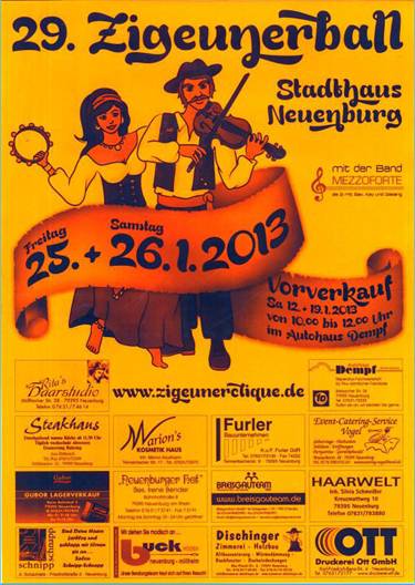 Zigeunerball - Neuenburg - Plakat